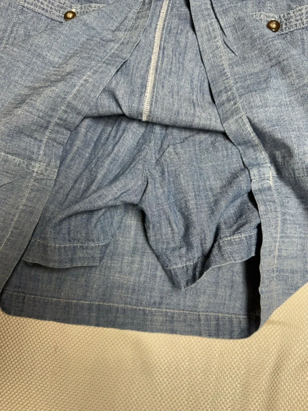 Dockers Light Blue Chambray Mini Skirt - Picture 5 of 9